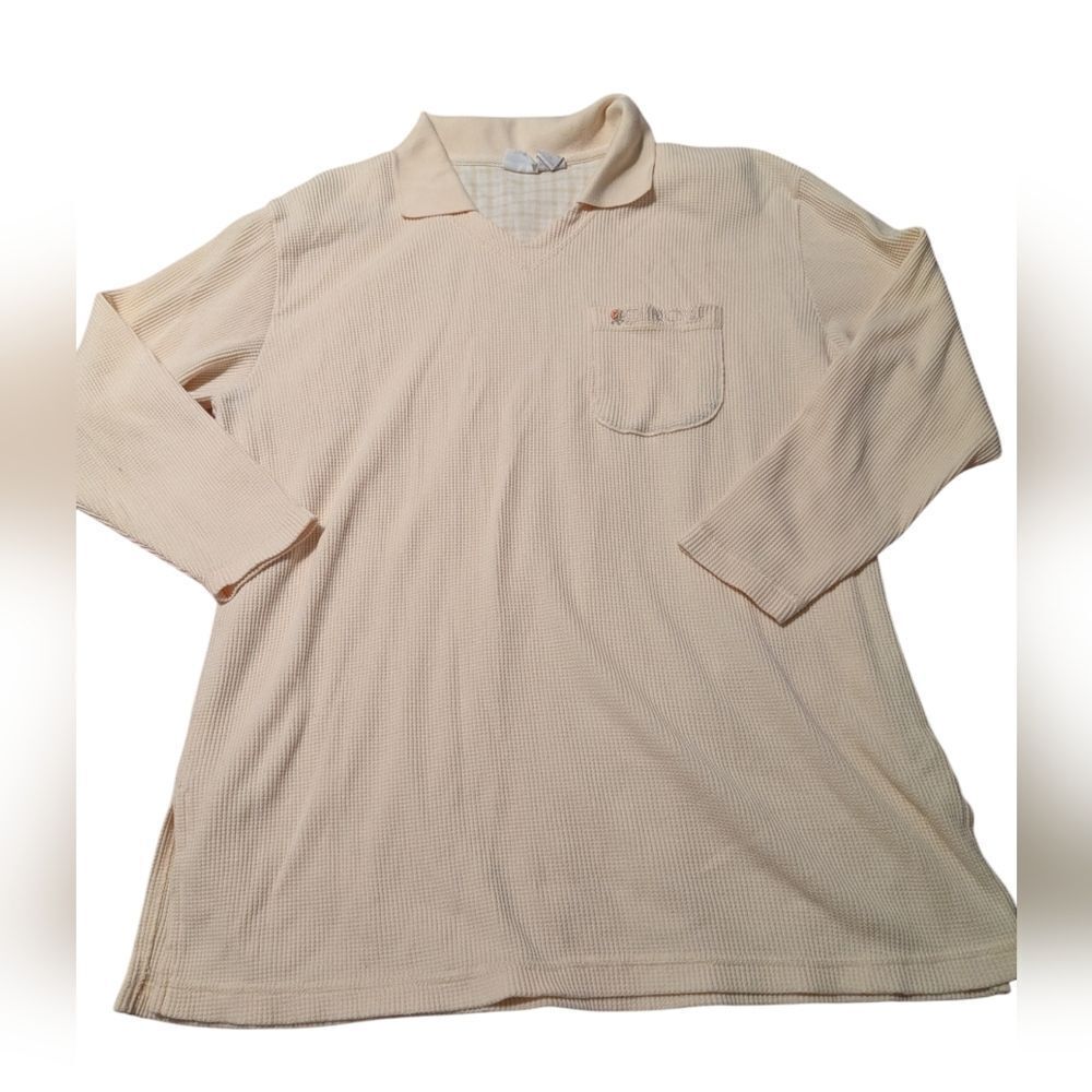 Cherokee Plus Vintage 90s yellow thermal knit top cottage core‎ size 18/20W - Picture 6 of 7